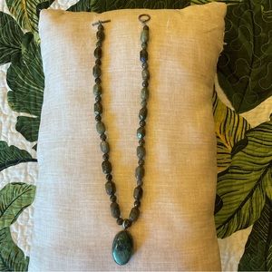 Turquoise/stone/crystal necklace